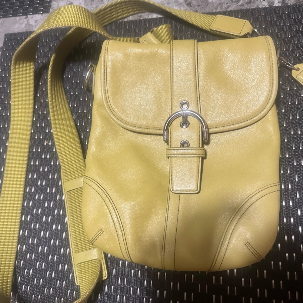 Coach Lime Green Soho Buckle Leather Hipster Crossbody